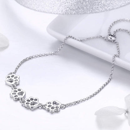 Dog Paw Print Bracelet – Adjustable Bracelet