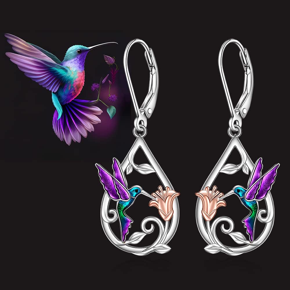 Whimsical Hummingbird Necklace & Earring Set
