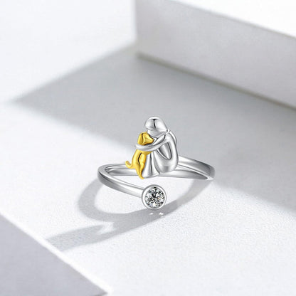 Adjustable Dog Ring - Handmade Ring for Women