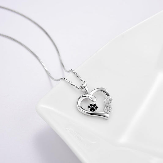 SOREA – Elegant Necklace with Paw, Heart, and Infinity Symbols for Animal Lovers