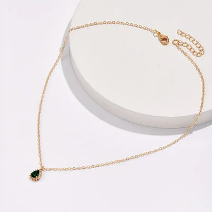 Green Water Drop Necklace
