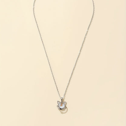 Moonstone Cat Necklace