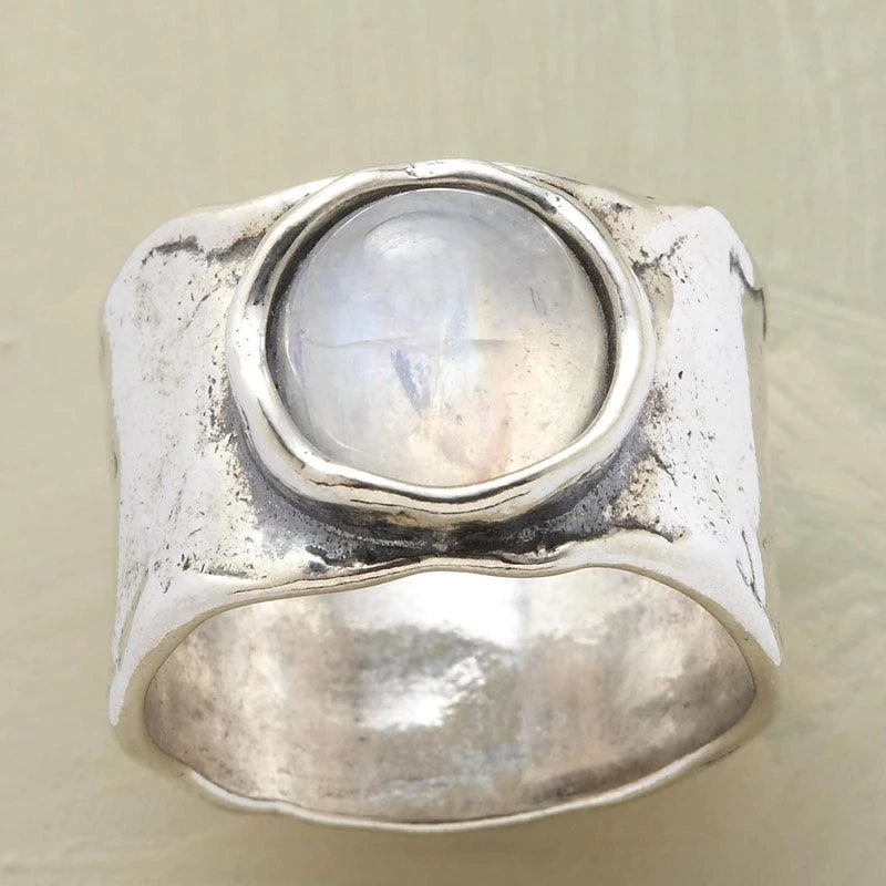 Luminous Moonstone Silver Ring