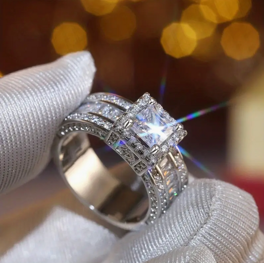 Halo Zirconia Diamond Ring
