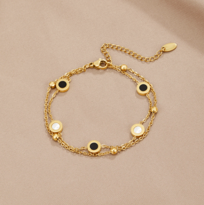 Onyx White Stone Bracelet
