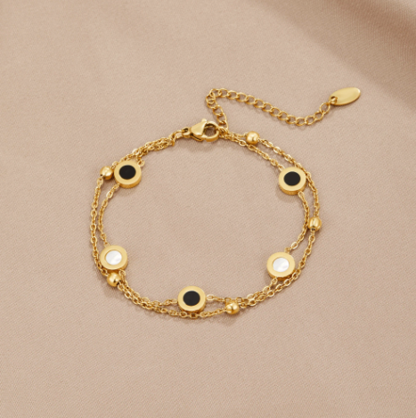 Onyx White Stone Bracelet