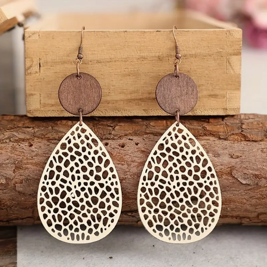 Drop Earrings Made from Vintage Leather