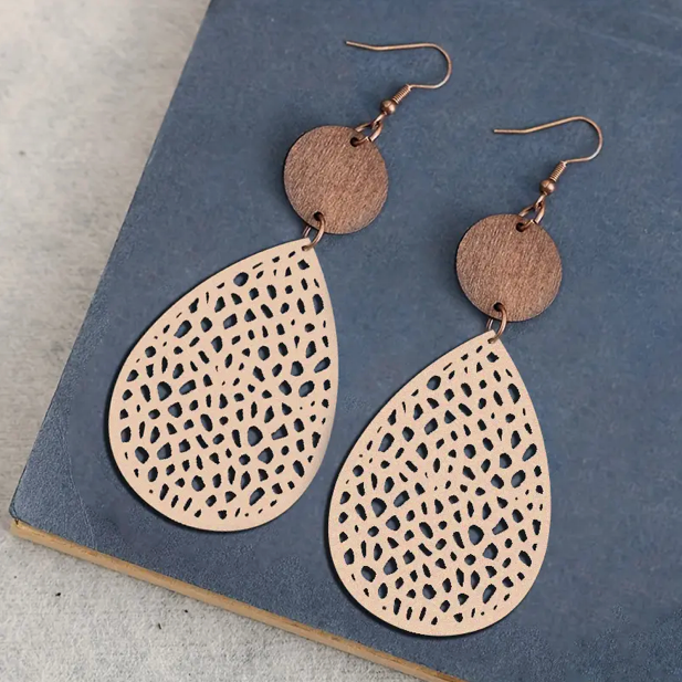 Drop Earrings Made from Vintage Leather