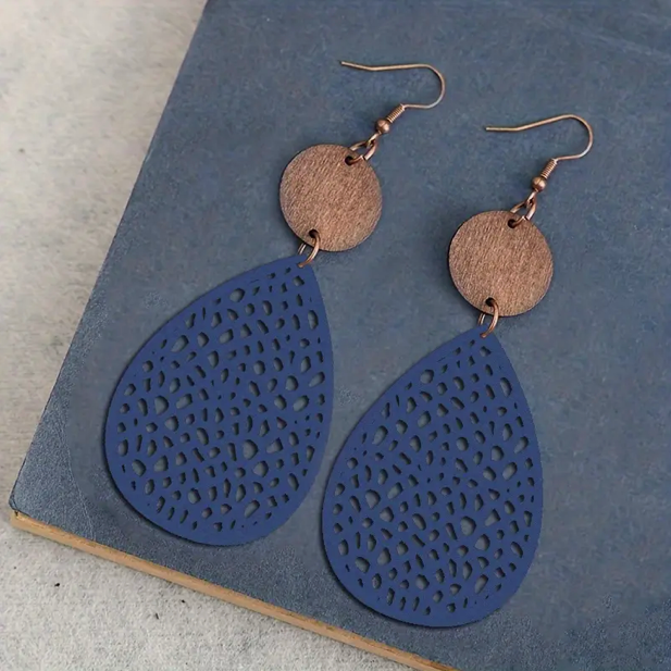 Drop Earrings Made from Vintage Leather