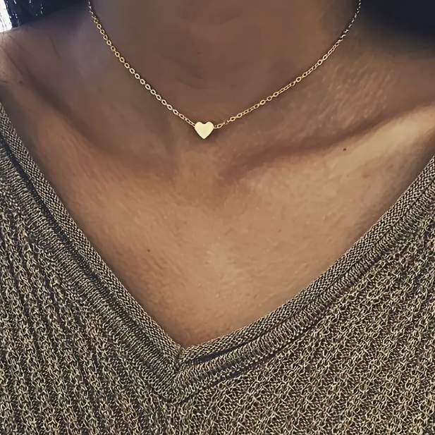 Silver & Gold Heart Pendant with Necklace