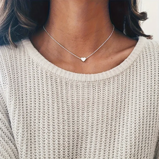 Silver & Gold Heart Pendant with Necklace