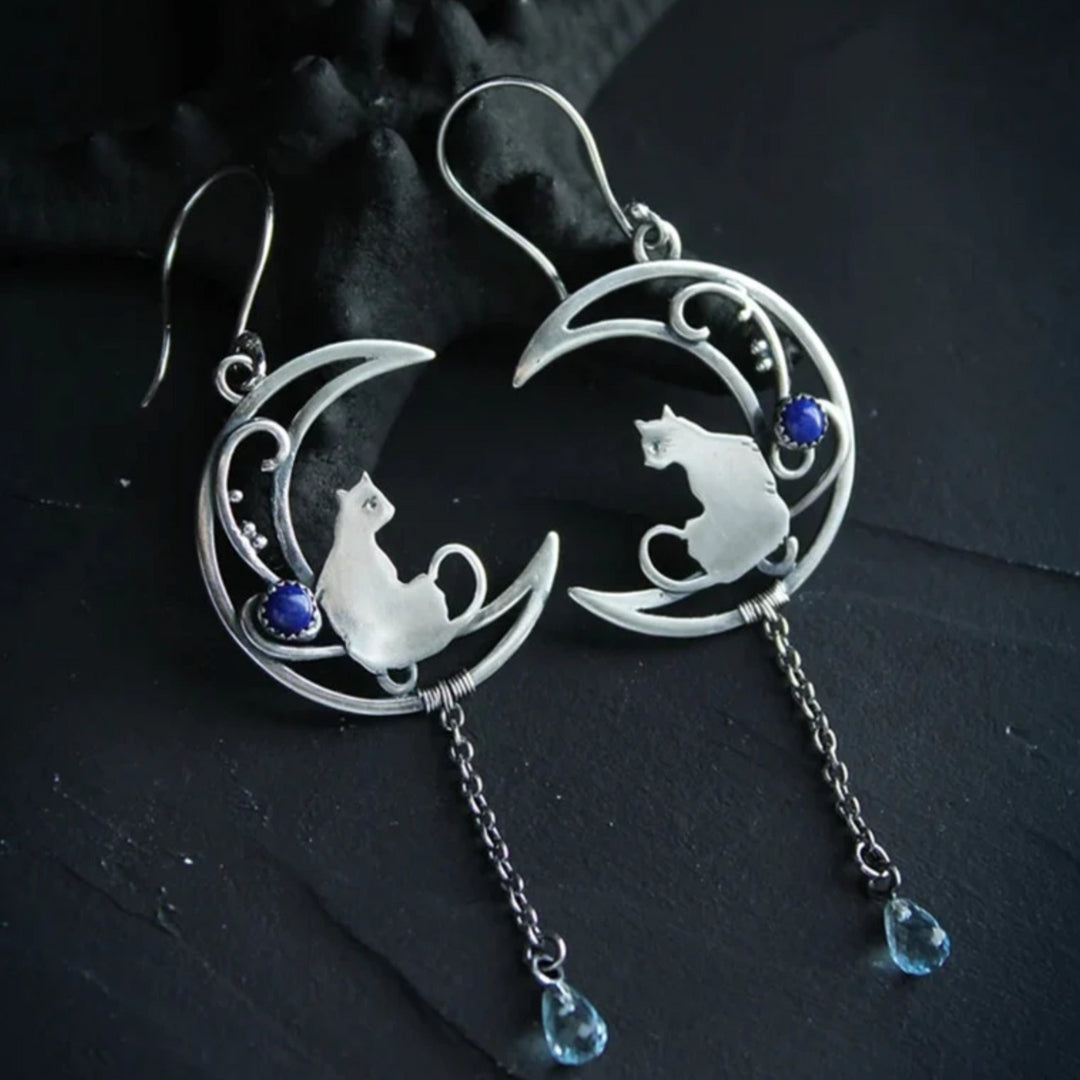 Celestial Cat Boho Earrings