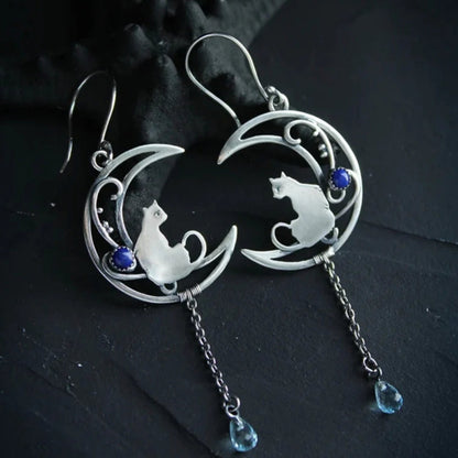 Celestial Cat Boho Earrings
