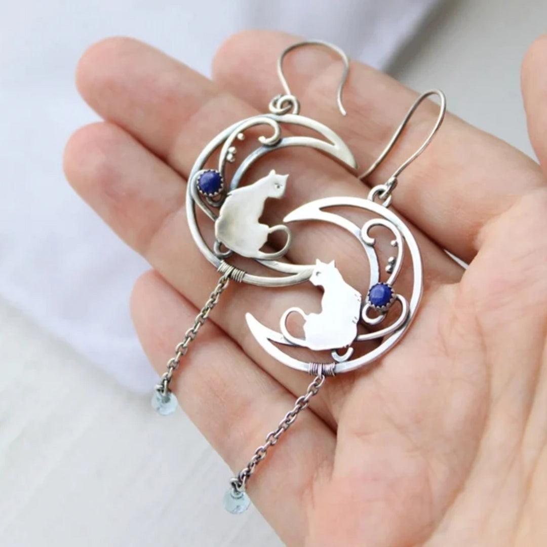 Celestial Cat Boho Earrings