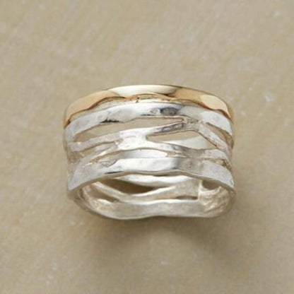 Timeless Gold & Silver Hollow Ring