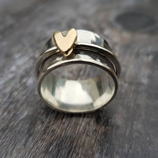 Mely - Goldheart Silver Ring