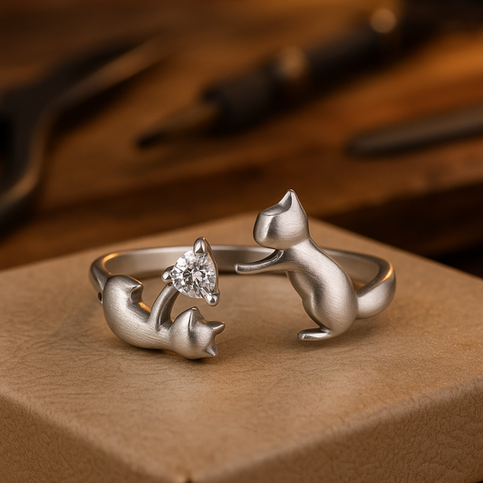 Whimsical Cat Adjustable Ring