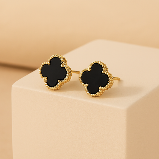 Clover Leaf Earrings in Gold