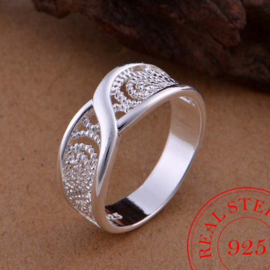 Silver Infinity Engraved Ring