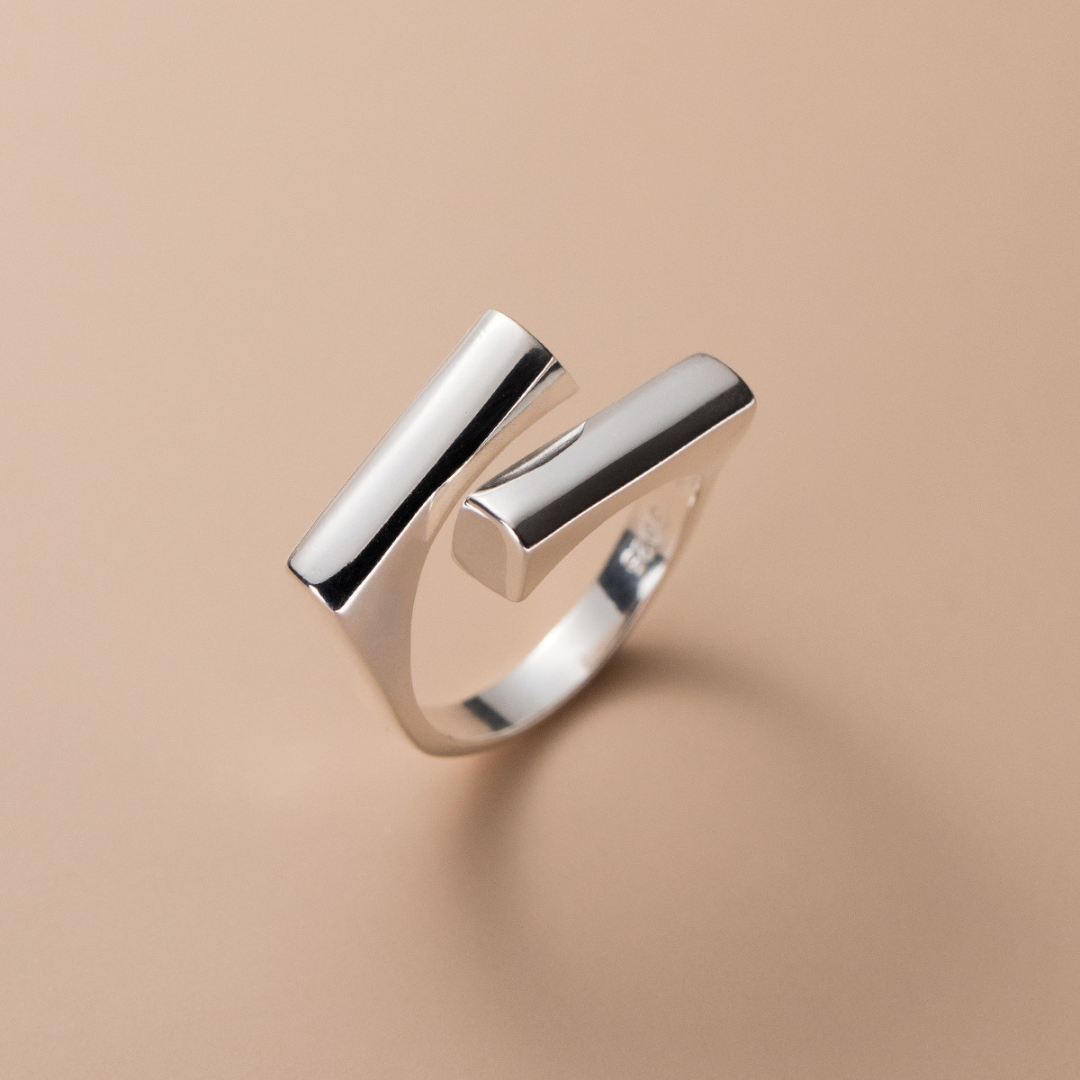Simple and Modernist Silver Ring