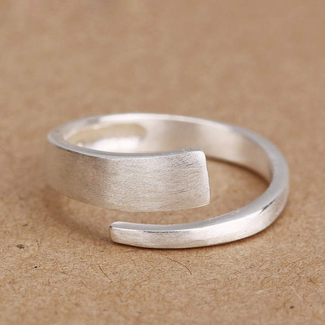 Adjustable Simple Silver Ring