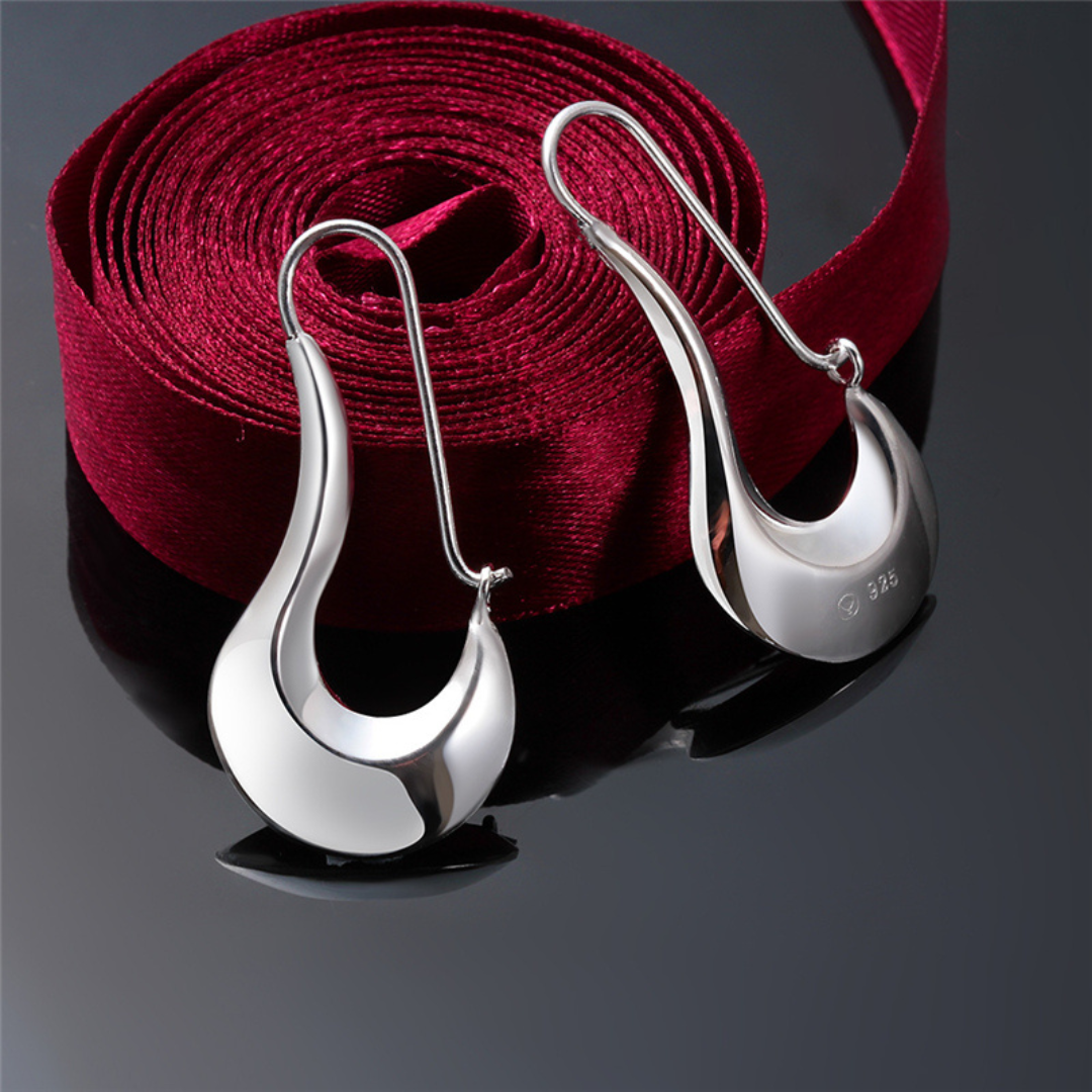 Modernist Style Silver Earrings