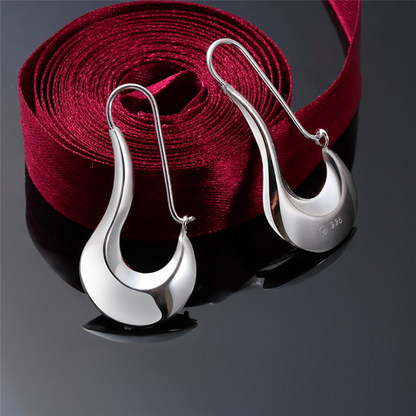 Modernist Style Silver Earrings