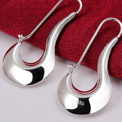 Modernist Style Silver Earrings