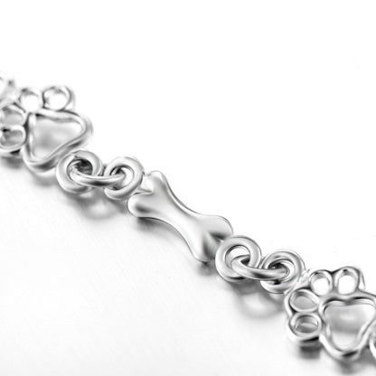 Bracelet with Dog Paw and Bone Charms