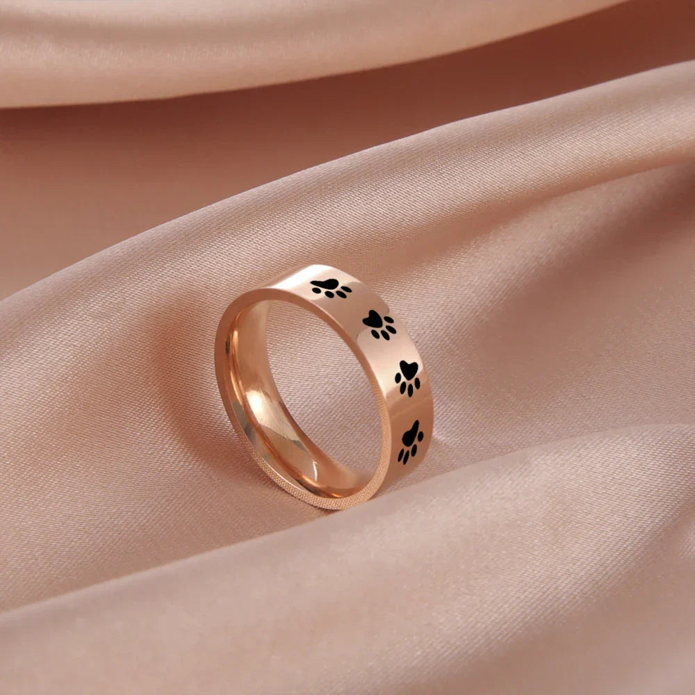 Whispering Paw Print Ring