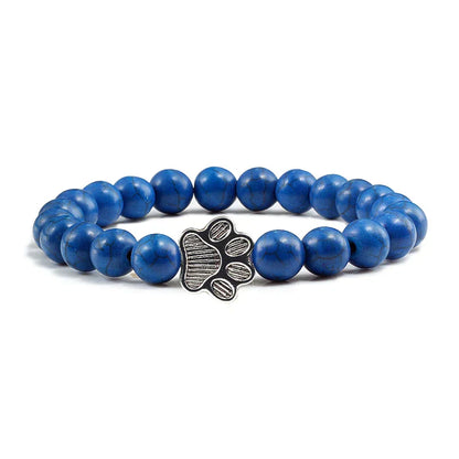 MELIA – Elegant Pearl Bracelet with Charming Paw Pendant Made of Natural Stone