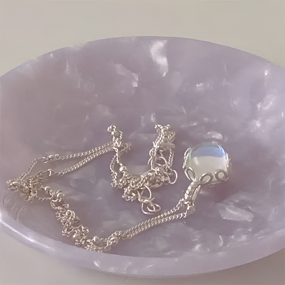 Moonstone Necklace - Round Cut Pendant