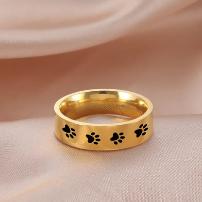Whispering Paw Print Ring