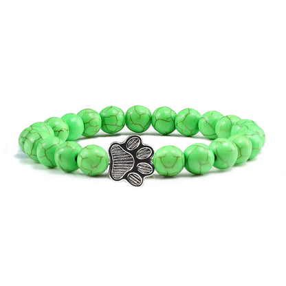 MELIA – Elegant Pearl Bracelet with Charming Paw Pendant Made of Natural Stone