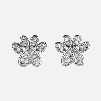 Celestial Paw Studs – Heart-Shaped Elegance