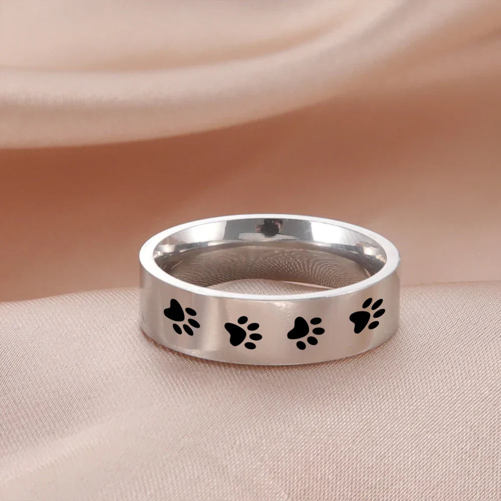 Whispering Paw Print Ring