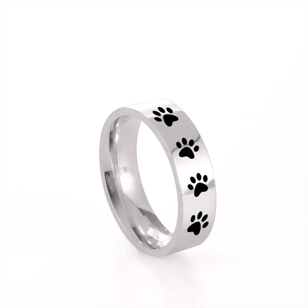 Whispering Paw Print Ring