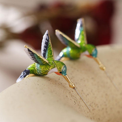 Whimsical Hummingbird Earrings