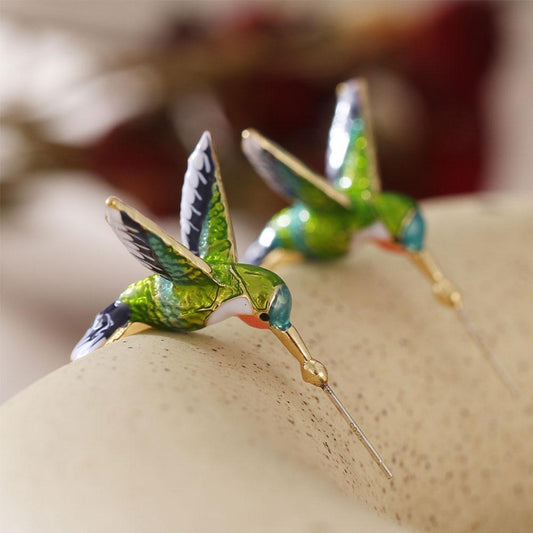 Whimsical Hummingbird Earrings