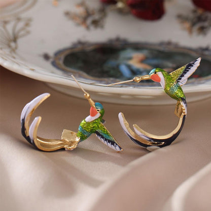 Whimsical Hummingbird Earrings