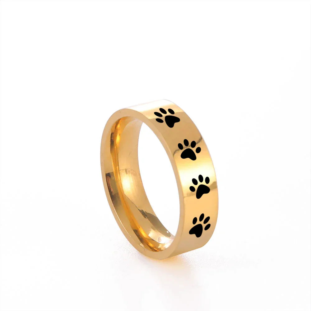 Whispering Paw Print Ring