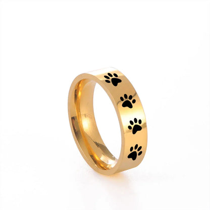 Whispering Paw Print Ring