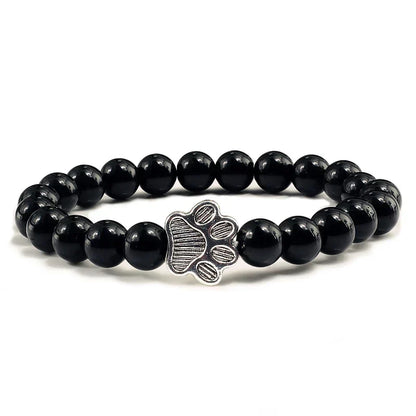 MELIA – Elegant Pearl Bracelet with Charming Paw Pendant Made of Natural Stone