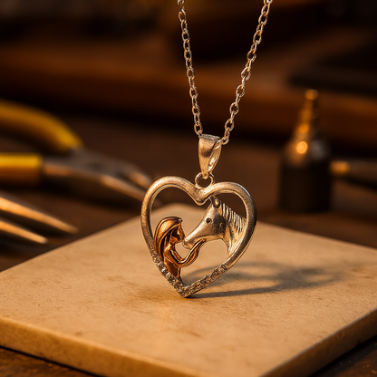 Equestrian Elegance Heart Necklace