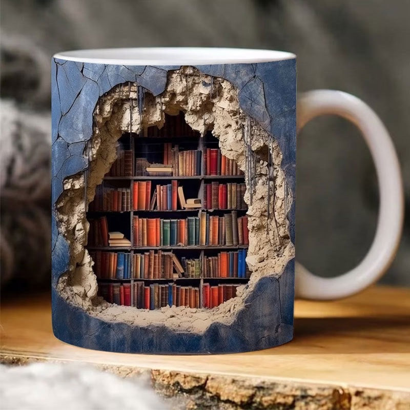 Handmade 3D Book Worlds Mug