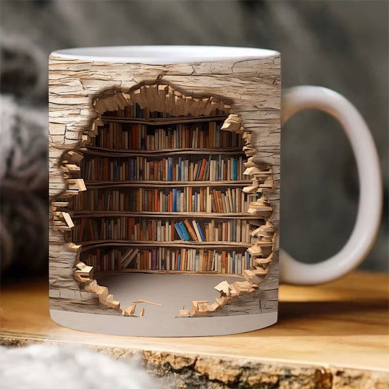 Handmade 3D Book Worlds Mug