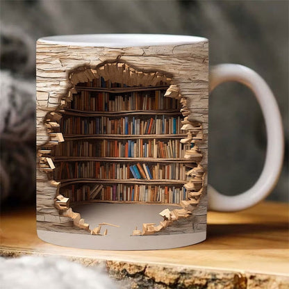 Handmade 3D Book Worlds Mug