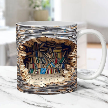 Handmade 3D Book Worlds Mug