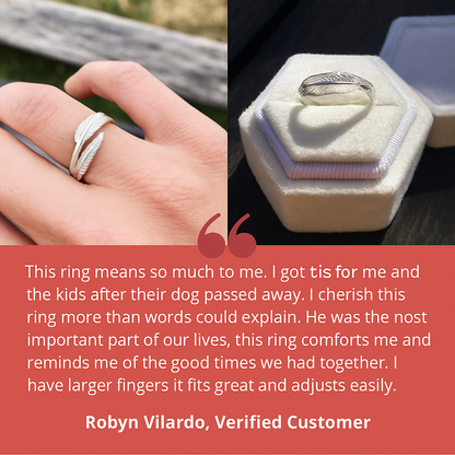 Celestial Feather Adjustable Ring