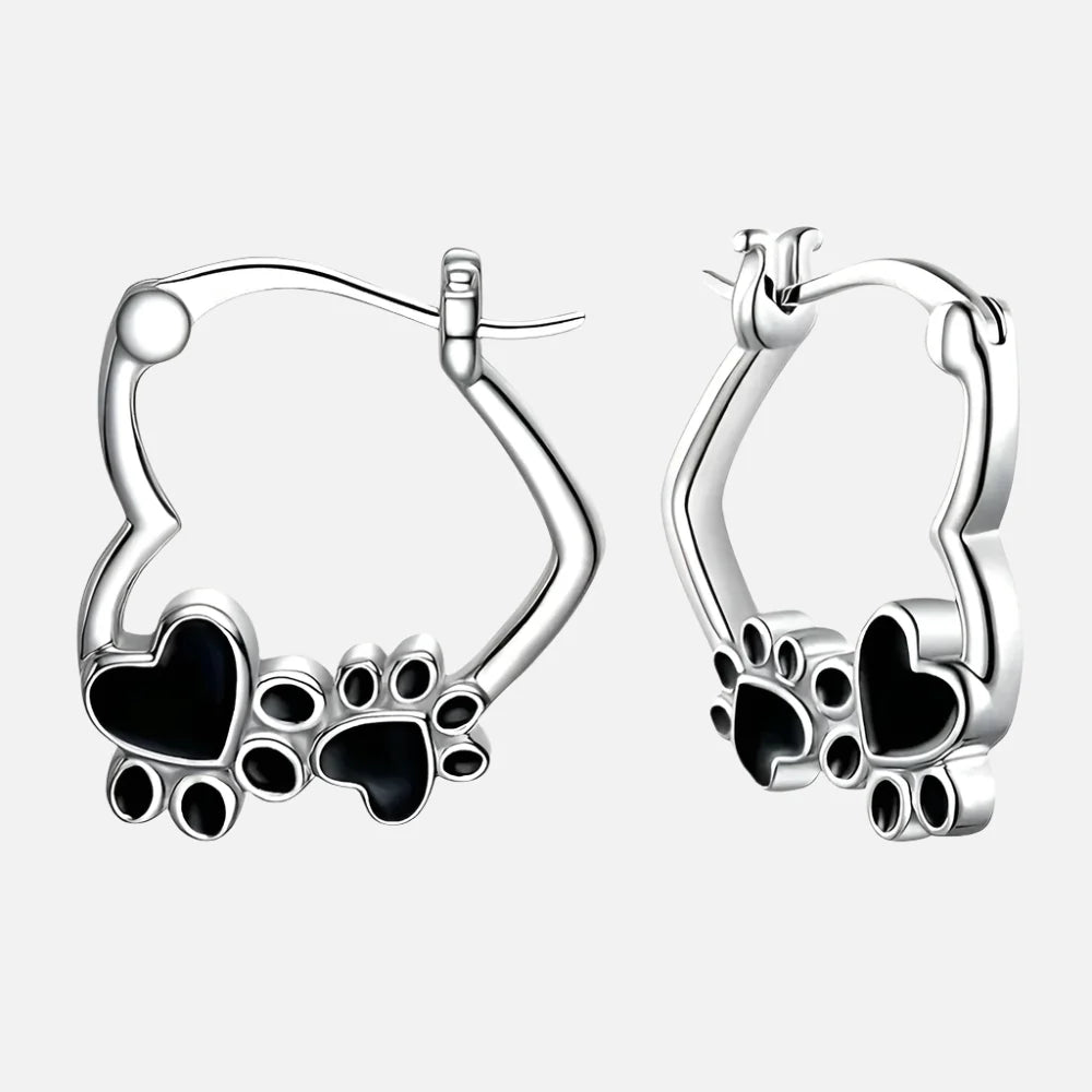Midnight Paw Huggie Earrings